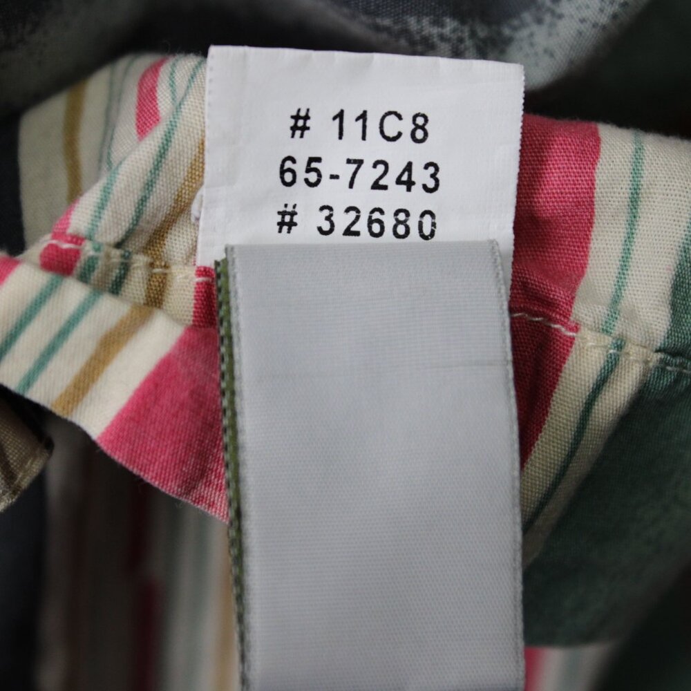 Orvis Shirt Mens Medium Green/Pink Striped 100% Cotton Short Sleeve Button - Picture 6 of 10